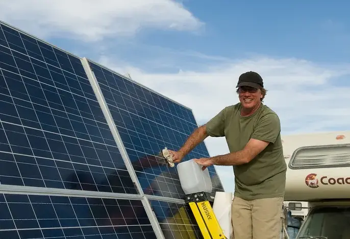 Limpieza de los paneles solares